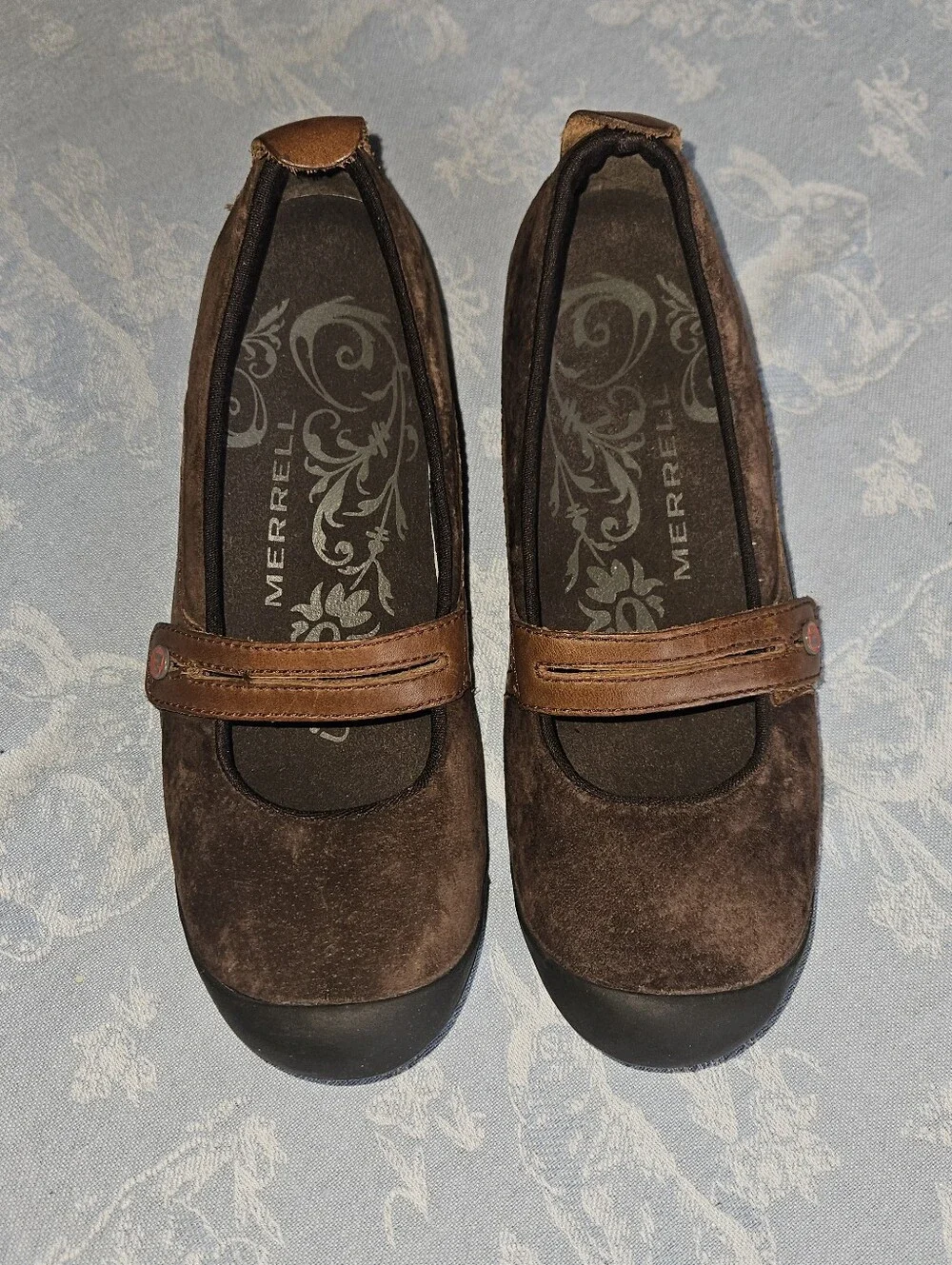 Merrell Brown Suede Mary Jane Flats